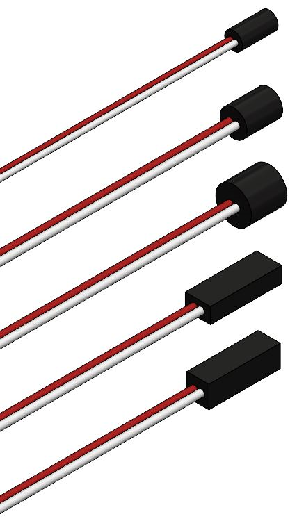 Non-metallic case temperature sensors