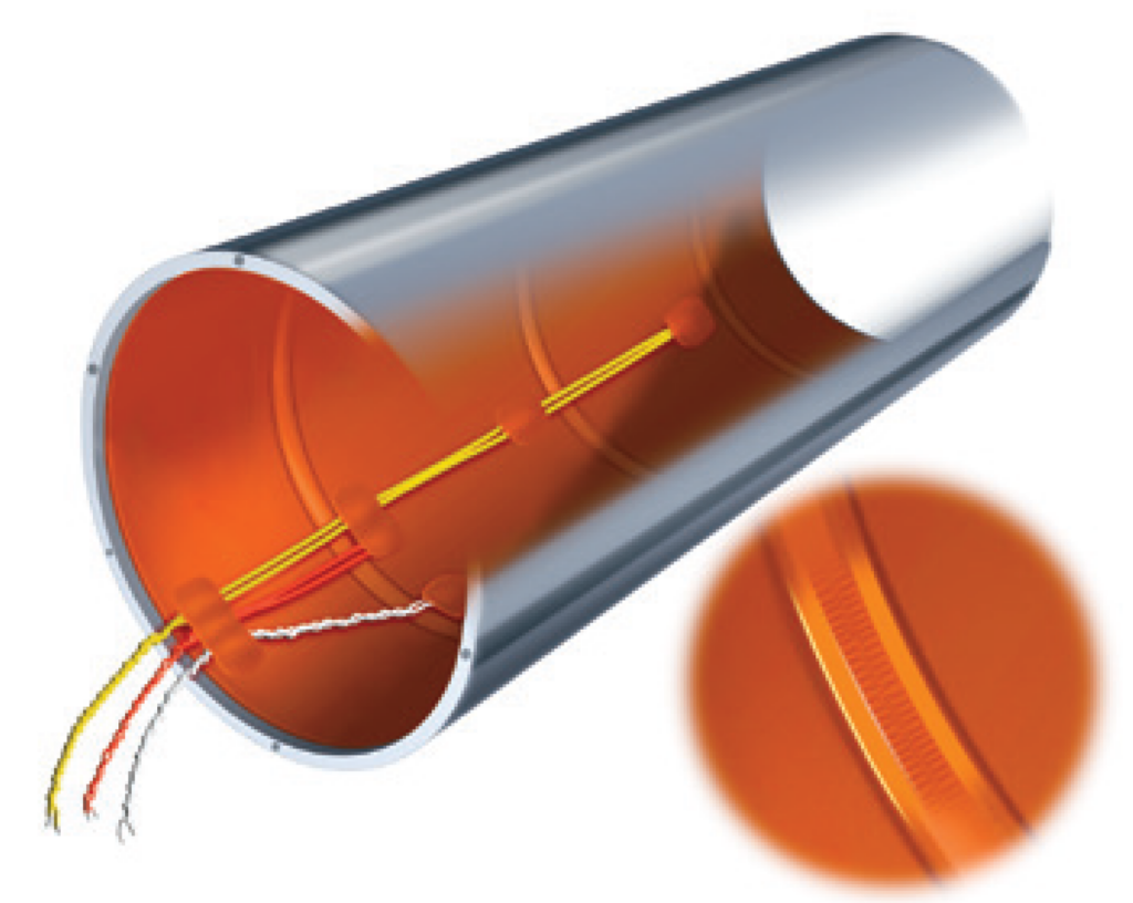 medical device temperature sensor embedded in a thermofoil heater