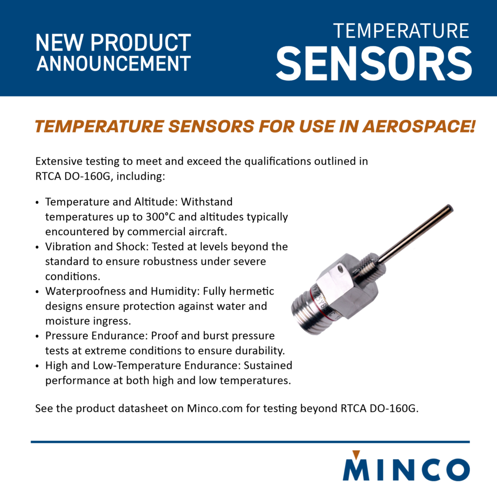 temperature sensor for use in aerospace new product announcement